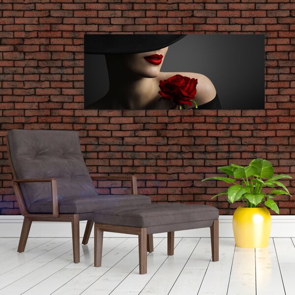 Tablou - Femeia cu flori (120x50 cm)
