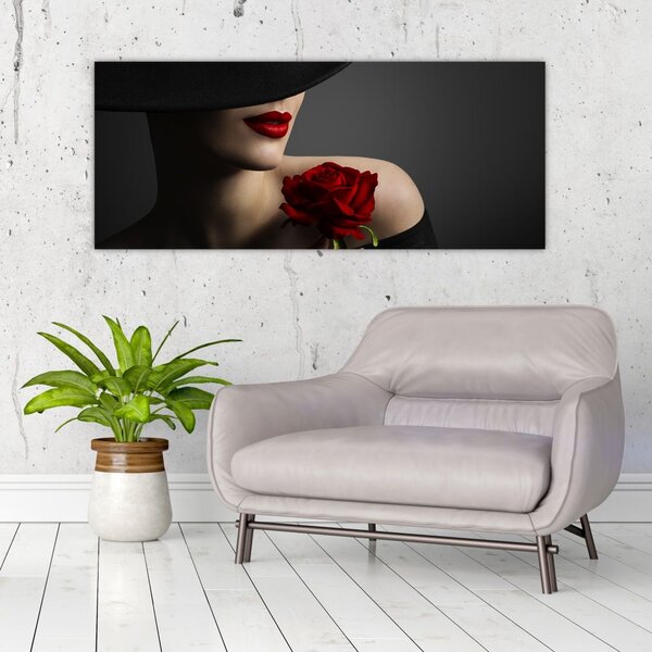 Tablou - Femeia cu flori (120x50 cm)