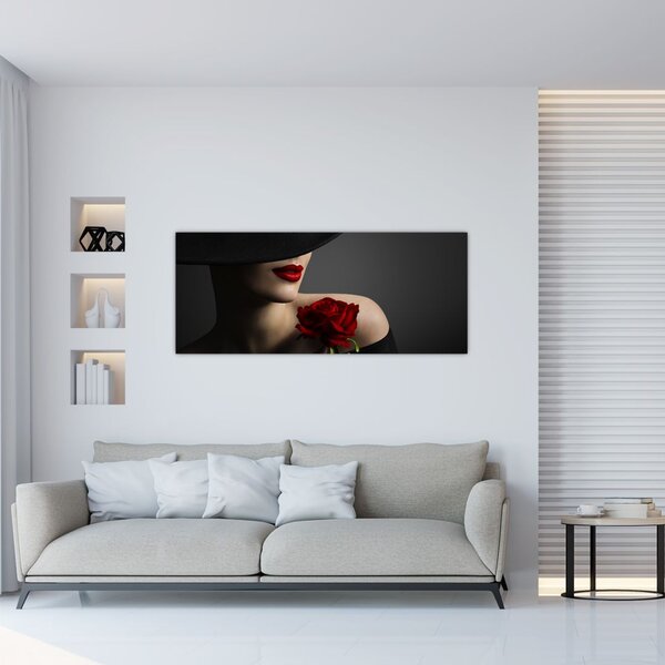 Tablou - Femeia cu flori (120x50 cm)