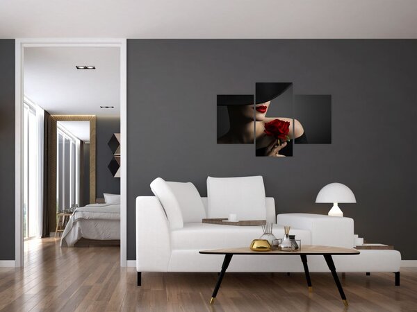 Tablou - Femeia cu flori (90x60 cm)