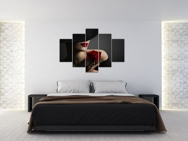 Tablou - Femeia cu flori (150x105 cm)