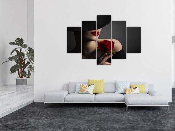 Tablou - Femeia cu flori (150x105 cm)