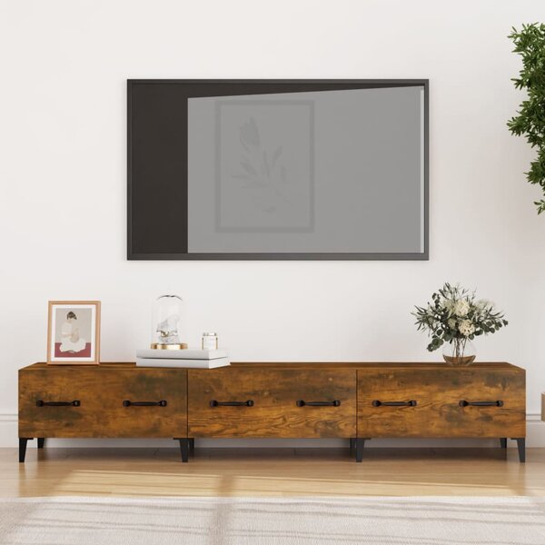 Comodă TV, stejar fumuriu, 150x34,5x30 cm, lemn prelucrat