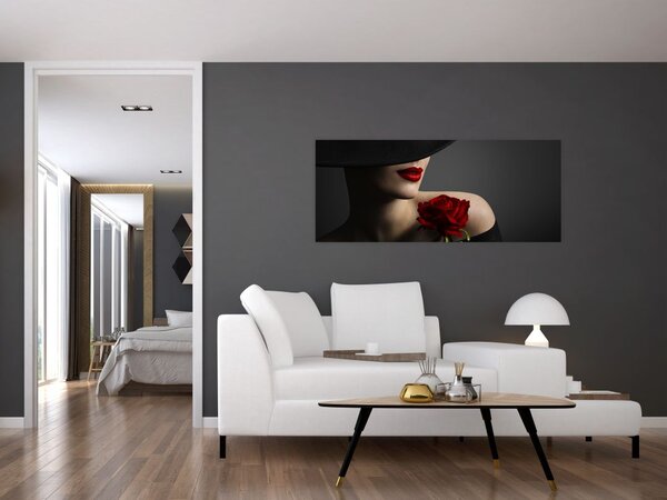 Tablou - Femeia cu flori (120x50 cm)