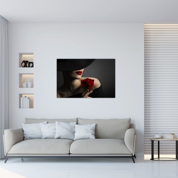 Tablou - Femeia cu flori (90x60 cm)