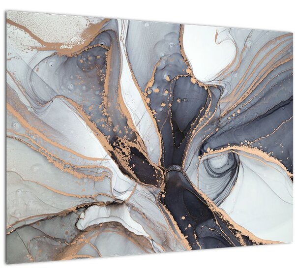 Tablou pe sticlă - Marmură gri (70x50 cm)