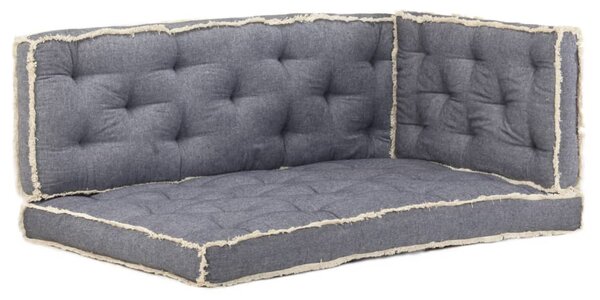 Set perne pentru canapea din paleți, 3 piese, albastru