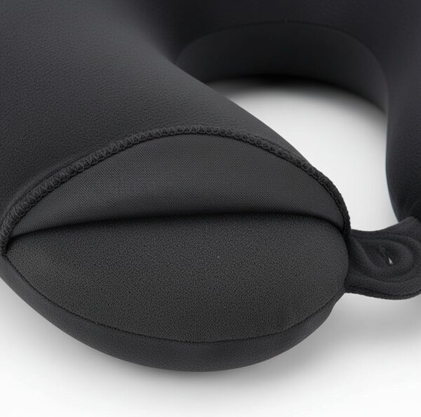 Perna de Voiaj Ergonomică cu Spumă de Memorie, Suport Cervical 360°, Dimensiuni 24x26 cm