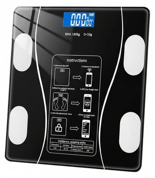 Cantar smart cu app, IMC/grasime/musculara, 180 kg