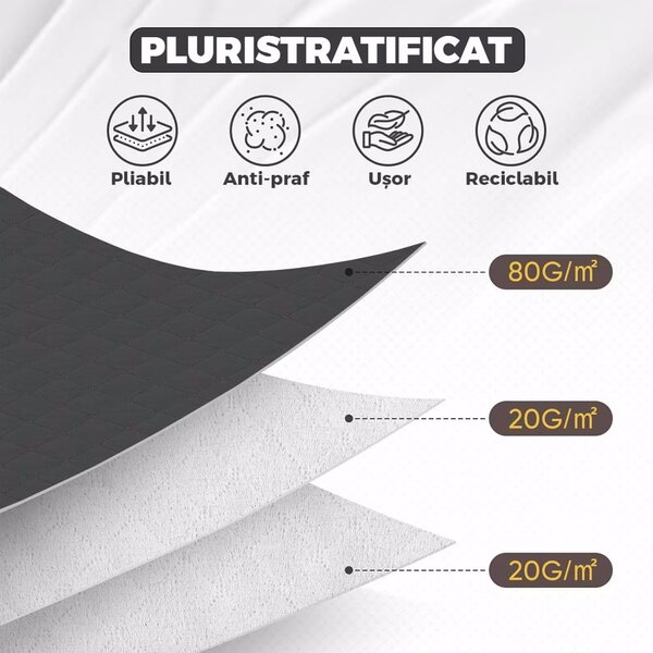 Cutie mare pentru depozitare si organizare, pliabila, cu fereastra transparenta si capac rezistent, negru