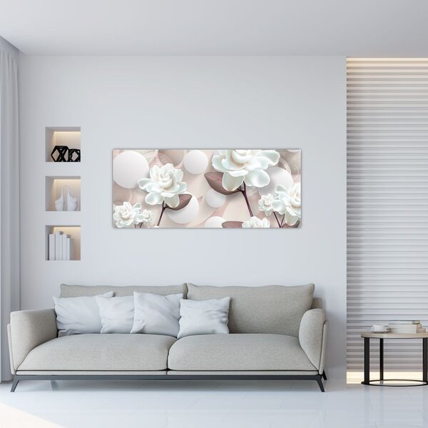 Tablou - Flori de trandafir (120x50 cm)