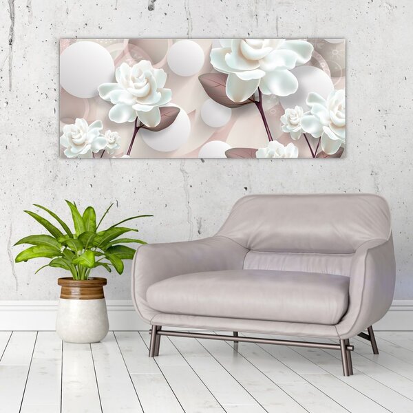Tablou - Flori de trandafir (120x50 cm)