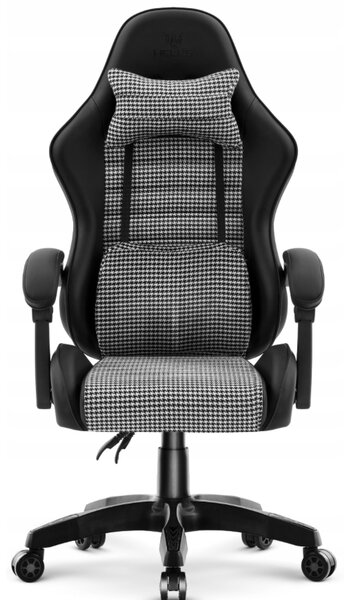 Scaun de birou ergonomic HC-1003 cu suport lombar în alb și negru