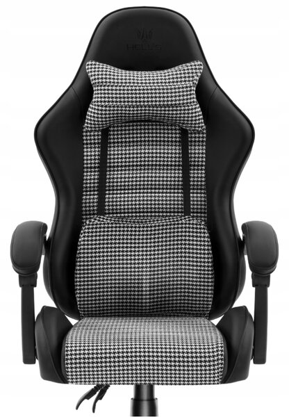 Scaun de birou ergonomic HC-1003 cu suport lombar în alb și negru