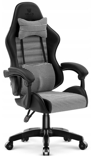 Scaun de birou ergonomic HC-1003 cu suport lombar în alb și negru