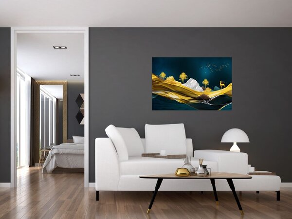 Tablou - Peisaj, cerb (90x60 cm)