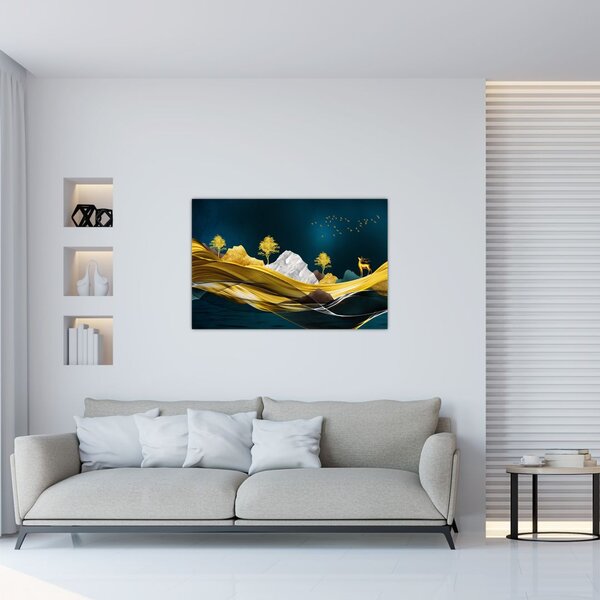 Tablou - Peisaj, cerb (90x60 cm)