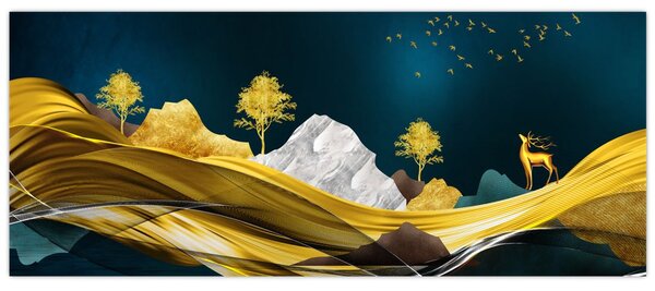 Tablou - Peisaj, cerb (120x50 cm)