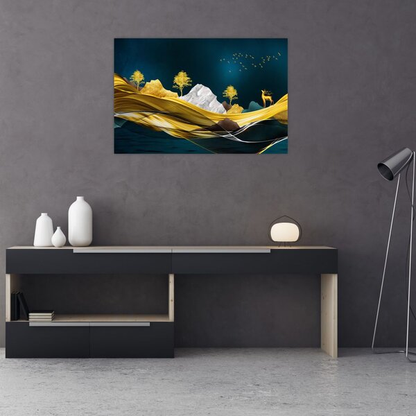 Tablou - Peisaj, cerb (90x60 cm)