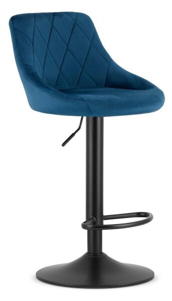 Taburet de bar elegant din catifea cu suport pentru picioare Albastru