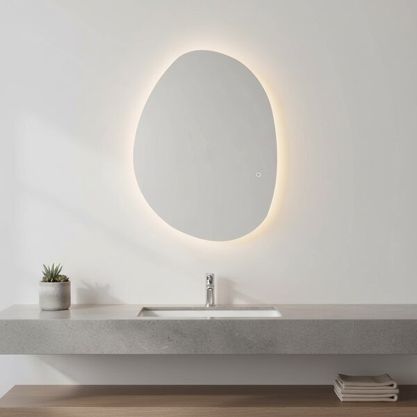 Oglindă de Baie LED HOMCOM cu Comutator Tactil, Intensitate Reglabilă, 80x60 cm, Argintie