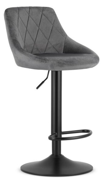 Taburet de bar elegant din catifea cu suport pentru picioare Albastru