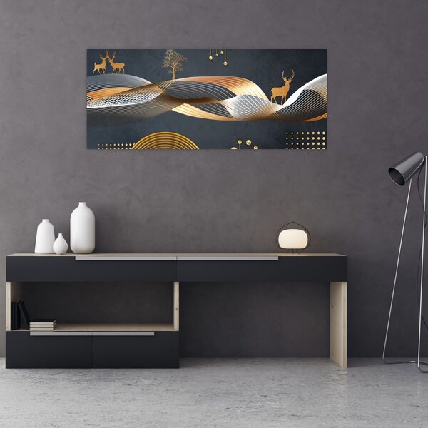 Tablou - Cerb, grafică (120x50 cm)