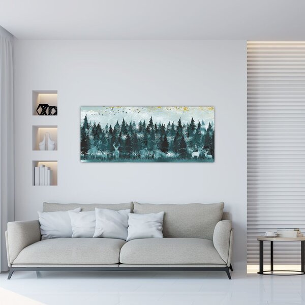 Tablou - Animale din pădure (120x50 cm)