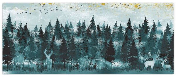 Tablou - Animale din pădure (120x50 cm)
