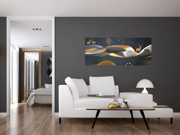 Tablou - Cerb, grafică (120x50 cm)