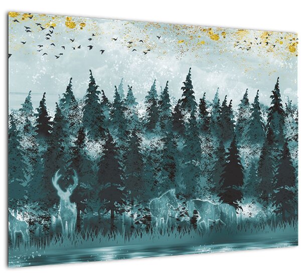 Tablou - Animale din pădure (70x50 cm)