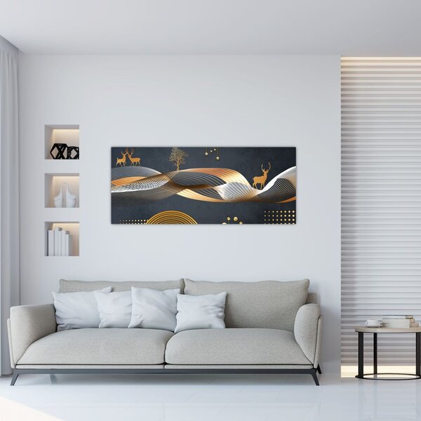 Tablou - Cerb, grafică (120x50 cm)