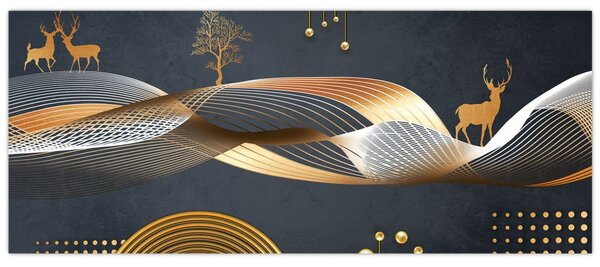 Tablou - Cerb, grafică (120x50 cm)