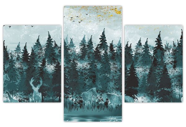 Tablou - Animale din pădure (90x60 cm)