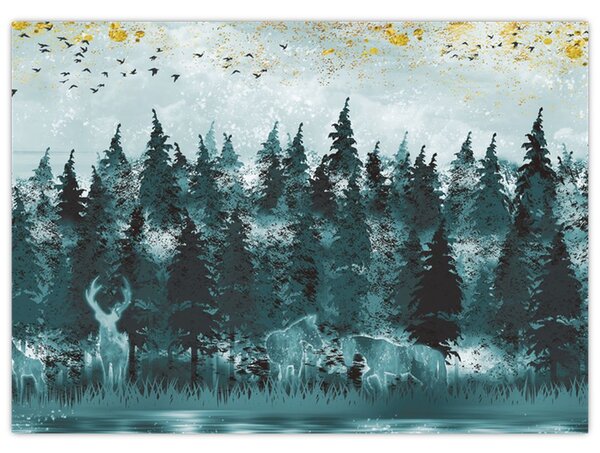 Tablou - Animale din pădure (70x50 cm)