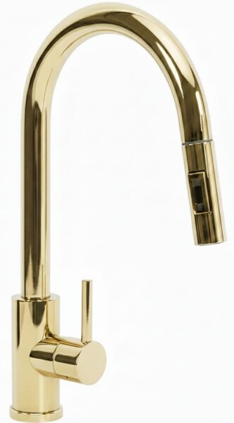 Baterie bucătărie Delmar Fresh Gold, alamă, finisaj auriu, design modern, durabil