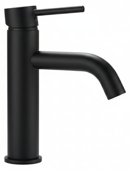 Robinet Lavoar Negru mat black low, montaj pe blat, design modern, înaltime joasa