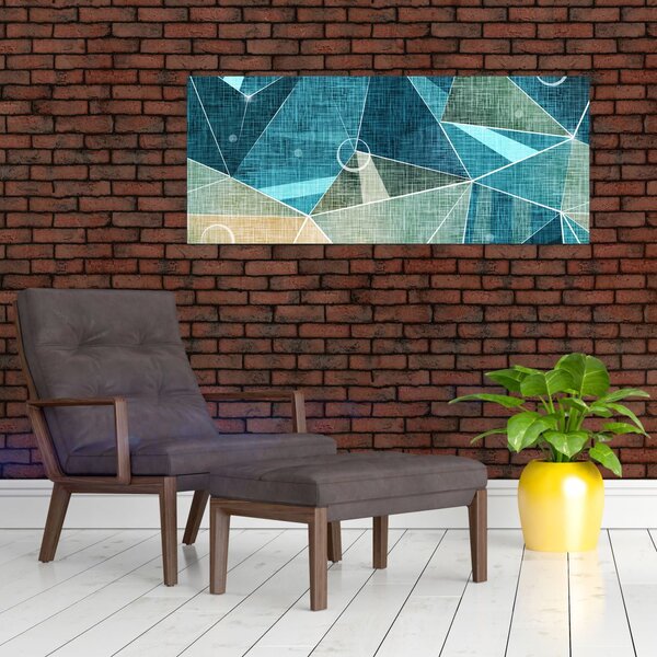 Tablou - Abstract turcoaz (120x50 cm)
