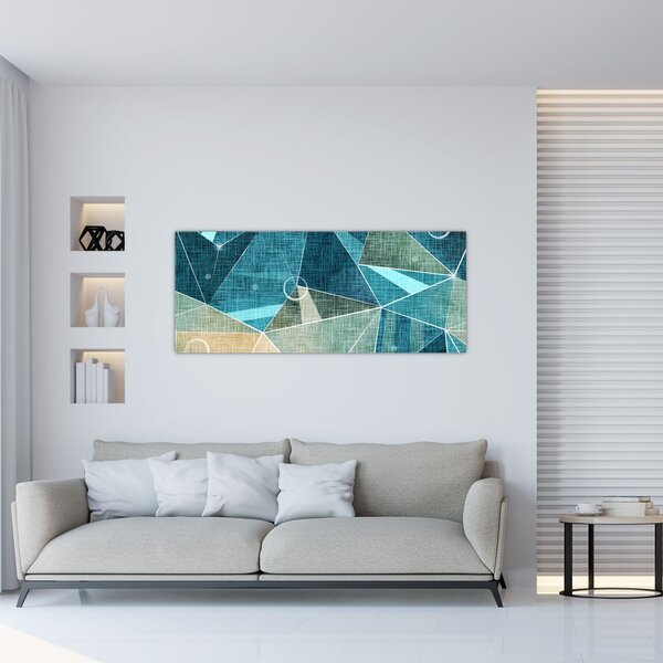 Tablou - Abstract turcoaz (120x50 cm)