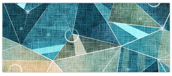 Tablou - Abstract turcoaz (120x50 cm)