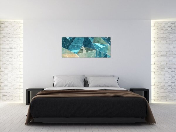 Tablou - Abstract turcoaz (120x50 cm)