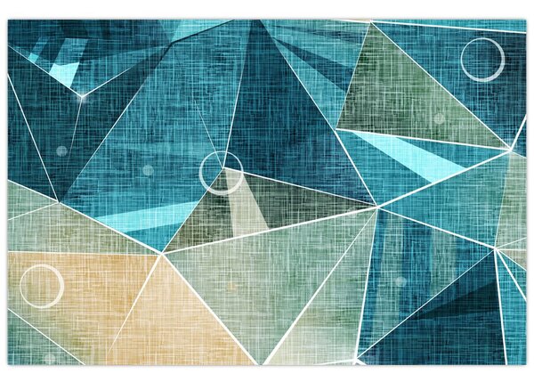 Tablou - Abstract turcoaz (90x60 cm)