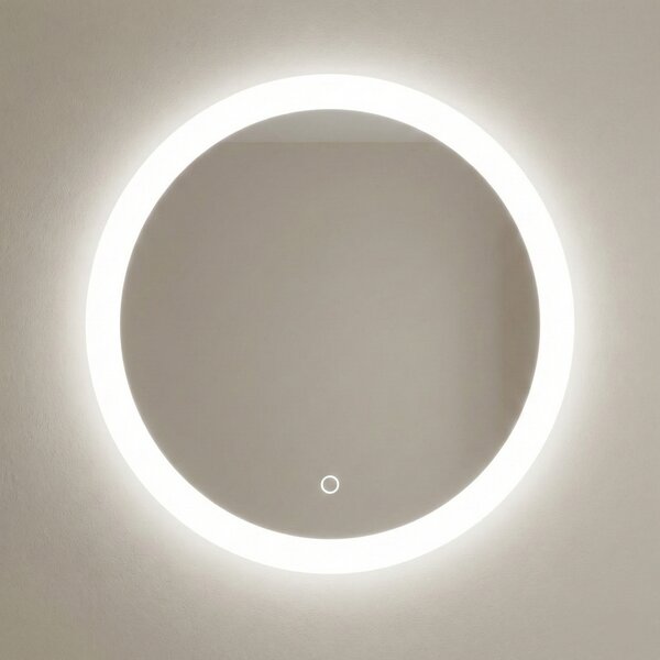 Oglindă LED premium cu senzor touch pentru baie, diametru 80 cm, design modern