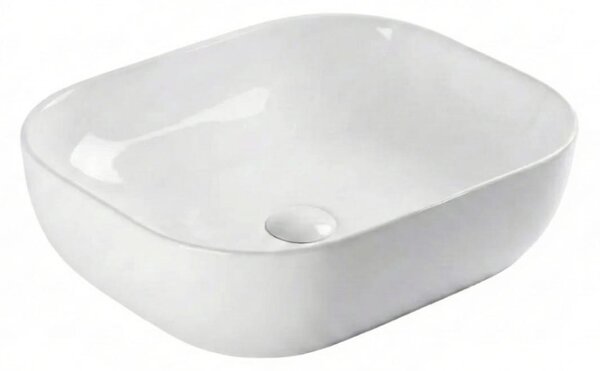 Lavoar Blat Delmar Slim, Ceramică Alb Lucios, Design Elegant și Subțire