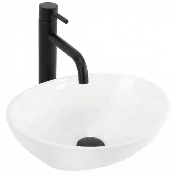 Lavoar compact pentru baie, montaj pe blat, alb 340x170x130 mm