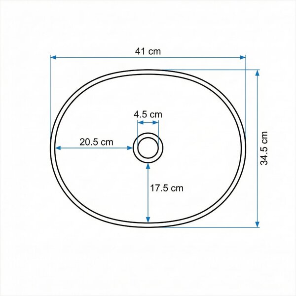 Lavoar pe blat Slim Edge alb lucios, 410x345x150 mm