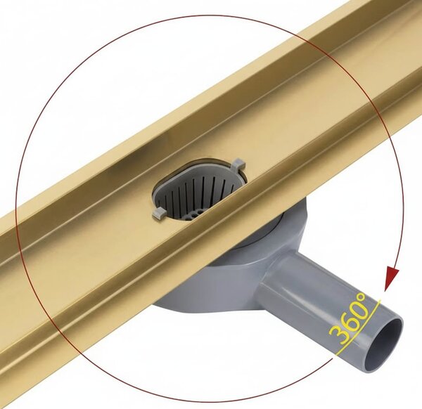Rigola Dus Pro Brush Neox Gold 70 cm - Otel Inoxidabil, Design 2 în 1