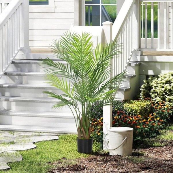 Planta artificiala interioara 120 cm, palmier arbore artificial cu ghiveci din plastic