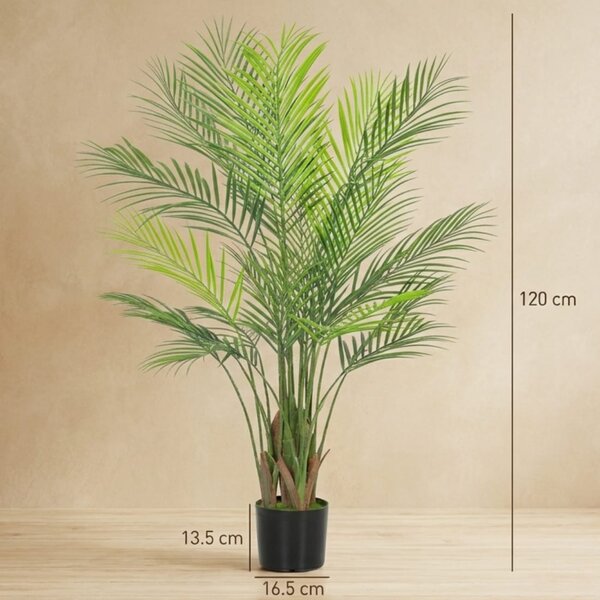 Planta artificiala interioara 120 cm, palmier arbore artificial cu ghiveci din plastic