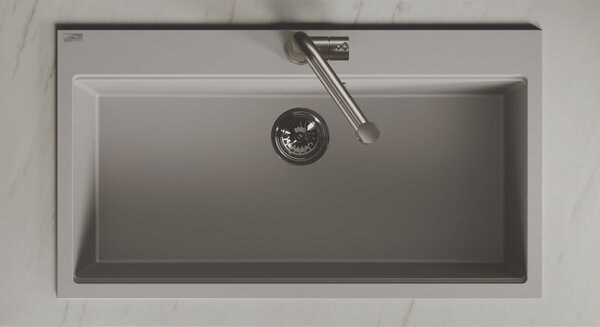 Laveo Tau chiuvetă din granit 90x50 cm gri/grafit/onix SBT5109